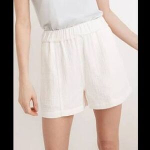 NEW‎ Madewell Breezy Cream Easy Pull On Beach Coastal Shorts Lightspun Size L